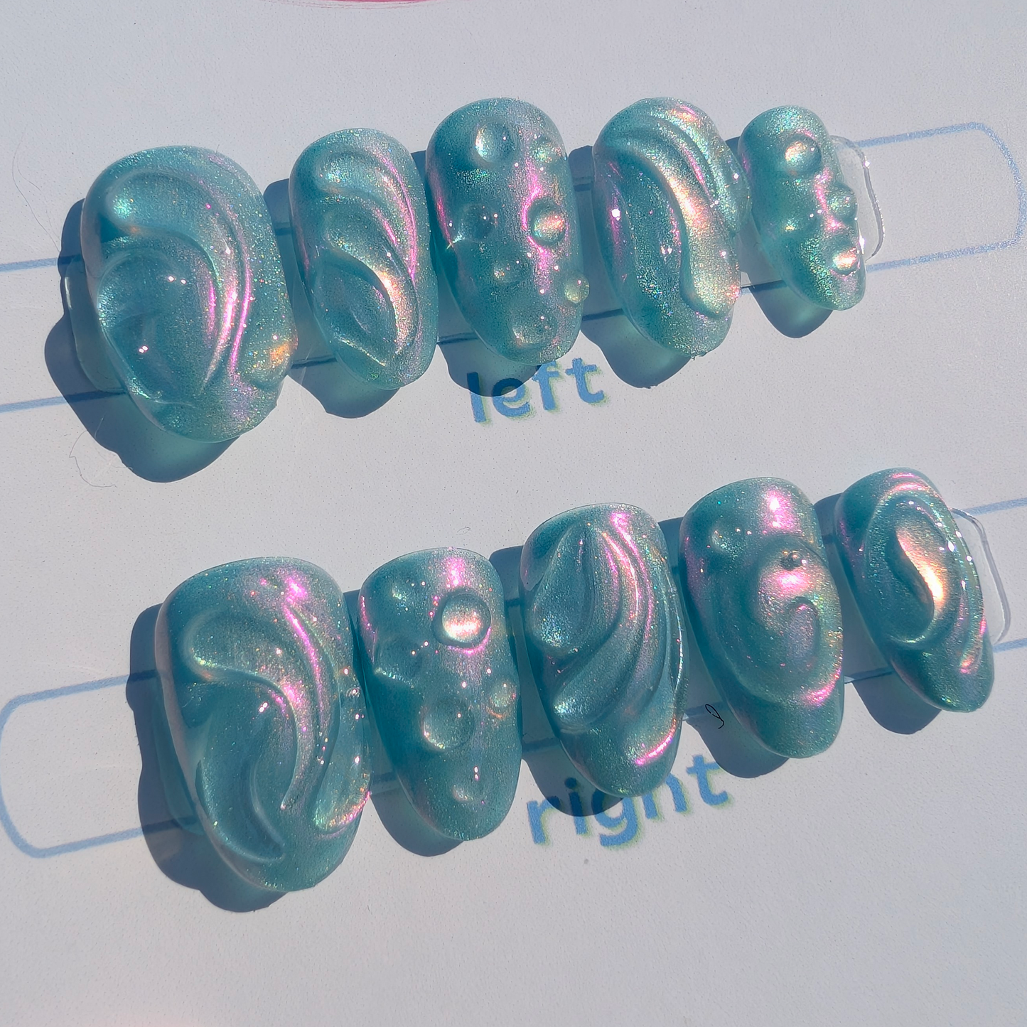 3D Blue Cat Eye with Chrome