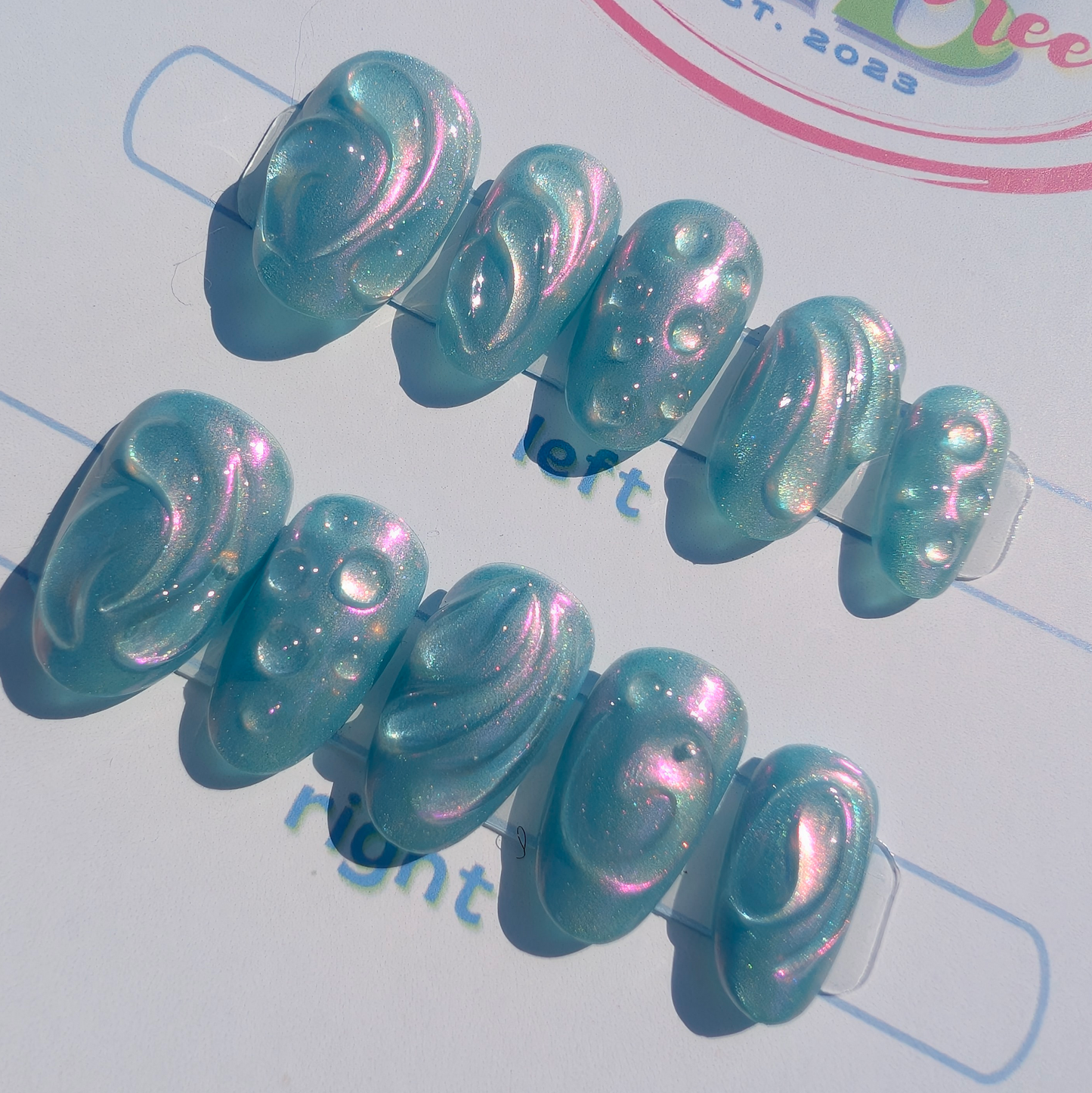 3D Blue Cat Eye with Chrome