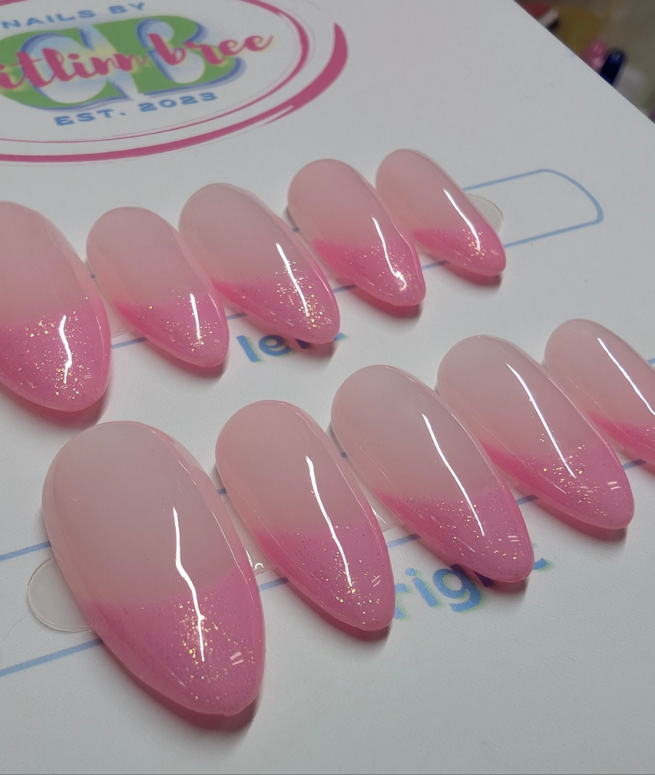 Pink Glitter Frenchies
