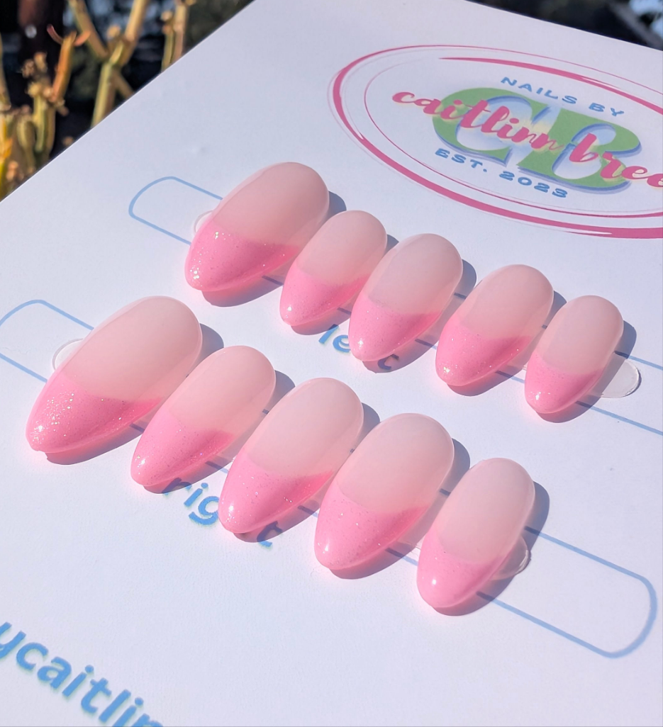 Pink Glitter Frenchies
