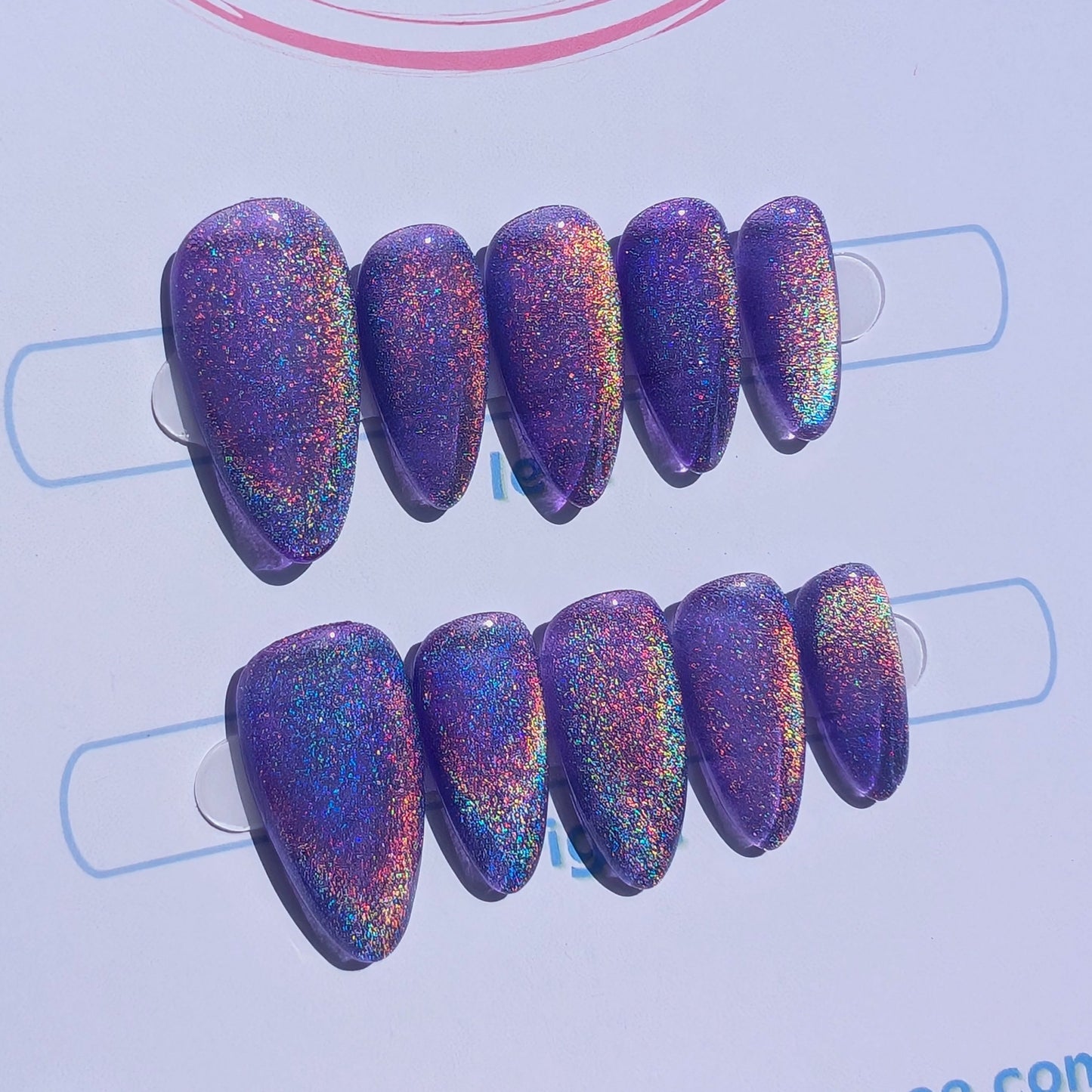Holo Rainbow Purple Cat Eye