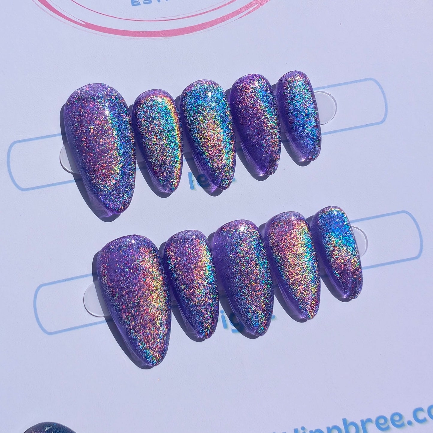 Holo Rainbow Purple Cat Eye