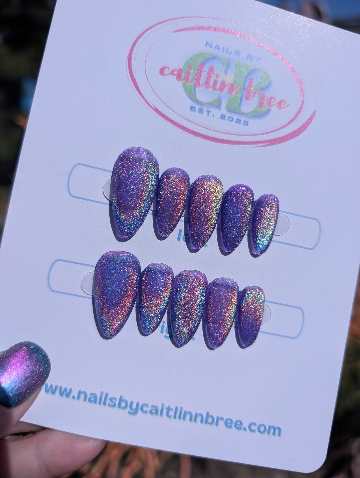 Holo Rainbow Purple Cat Eye
