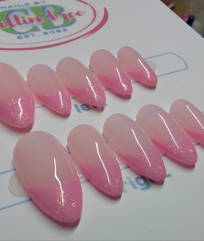 Pink Glitter Frenchies