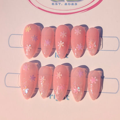 Pink Cat-Eye Snowflakes